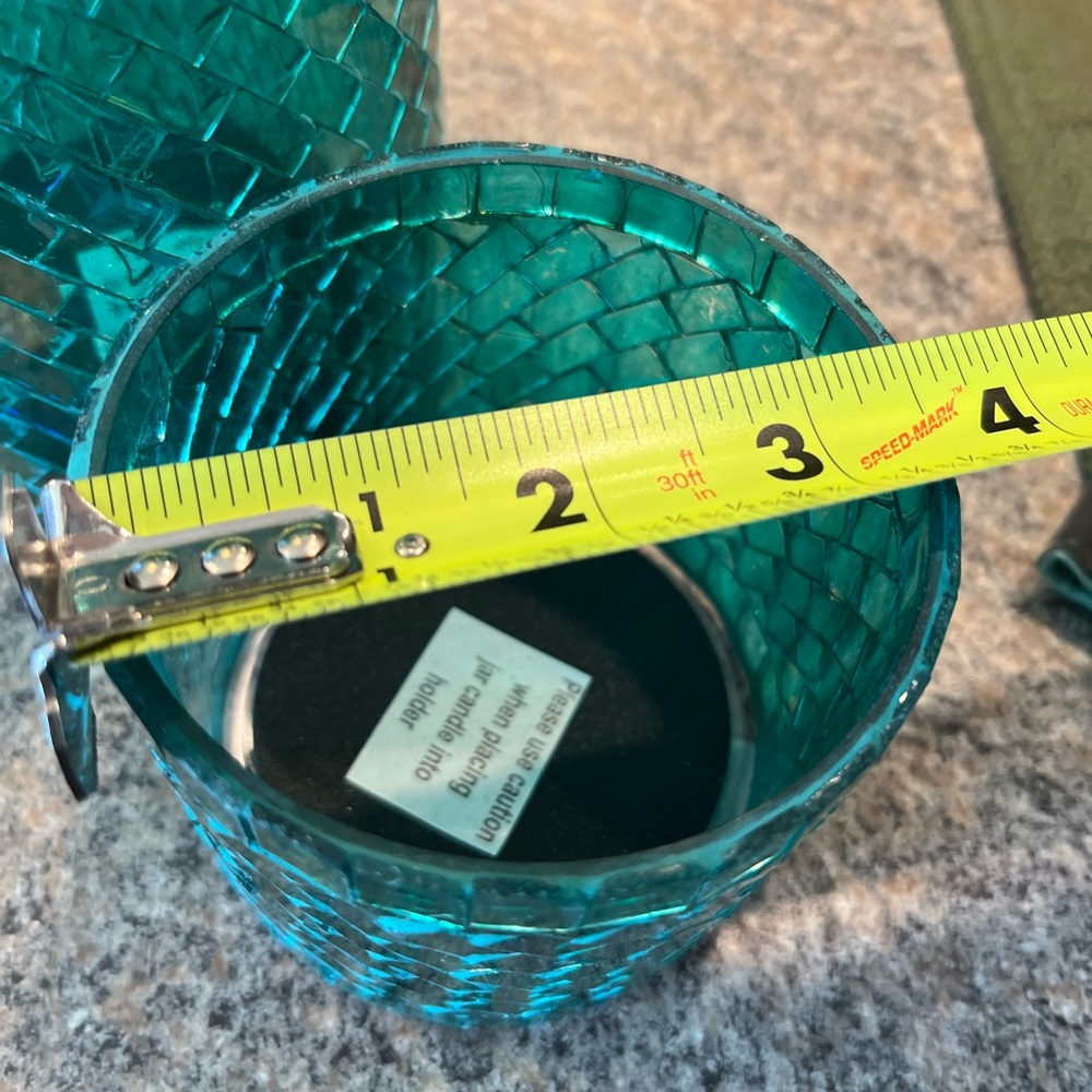 Sonoma Mosaic Glass Candle Holders - Turquoise - Picture 8 of 9